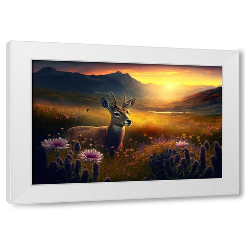 Woodland Animals 3 White Modern Wood Framed Art Print by Heere, Ray