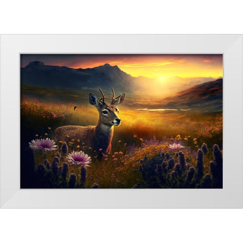 Woodland Animals 3 White Modern Wood Framed Art Print by Heere, Ray