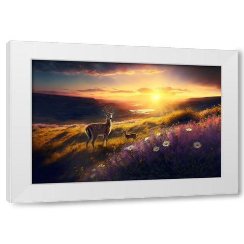 Woodland Animals 4 White Modern Wood Framed Art Print by Heere, Ray