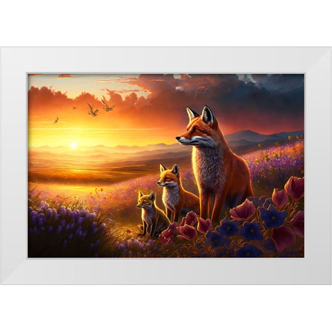Woodland Animals 5 White Modern Wood Framed Art Print by Heere, Ray
