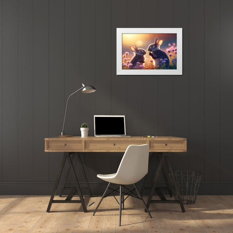 Woodland Animals 13 White Modern Wood Framed Art Print by Heere, Ray