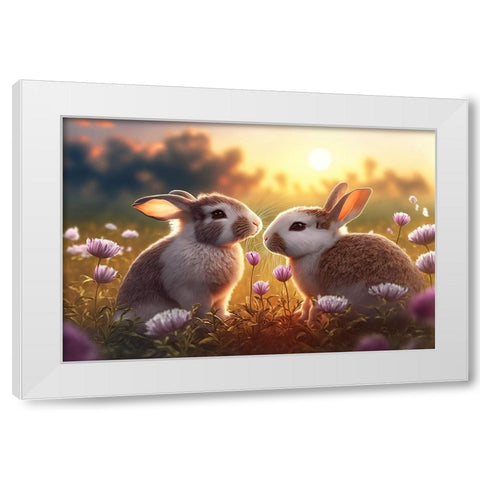 Woodland Animals 16 White Modern Wood Framed Art Print by Heere, Ray