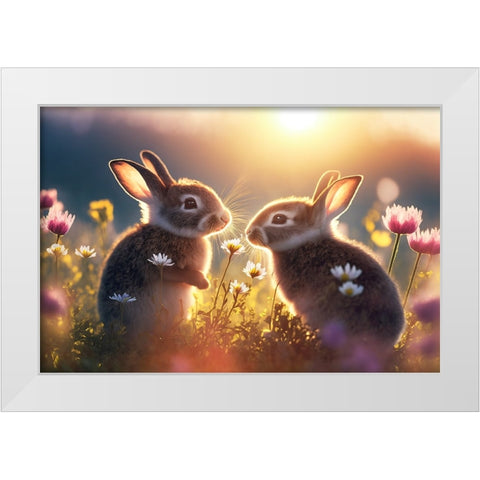 Woodland Animals 17 White Modern Wood Framed Art Print by Heere, Ray