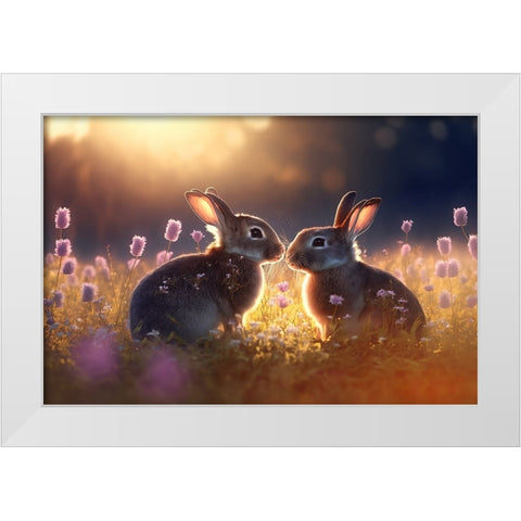 Woodland Animals 21 White Modern Wood Framed Art Print by Heere, Ray