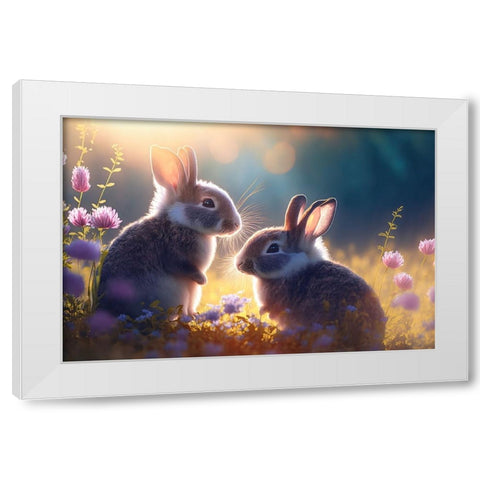 Woodland Animals 22 White Modern Wood Framed Art Print by Heere, Ray