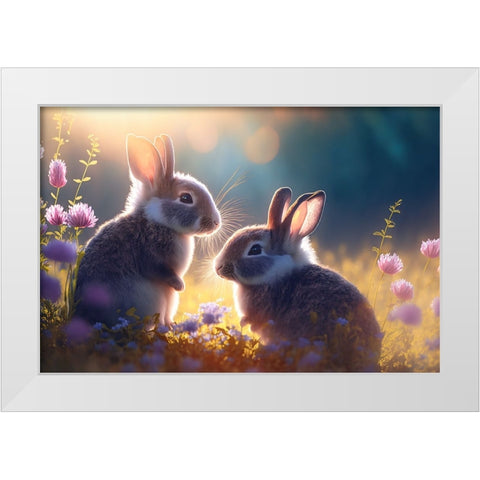Woodland Animals 22 White Modern Wood Framed Art Print by Heere, Ray