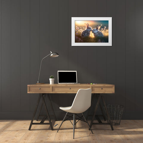 Woodland Animals 23 White Modern Wood Framed Art Print by Heere, Ray