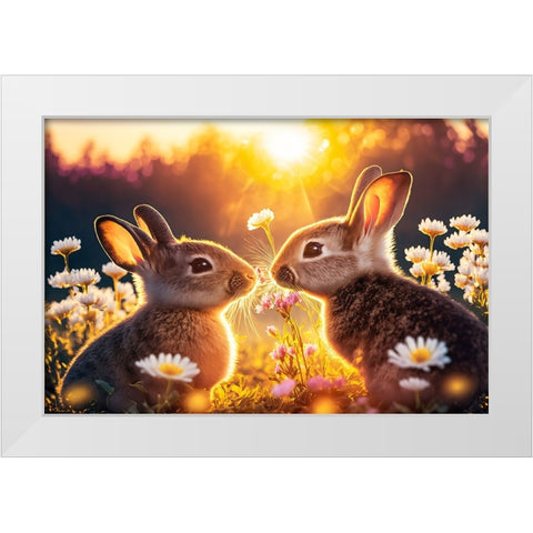 Woodland Animals 24 White Modern Wood Framed Art Print by Heere, Ray