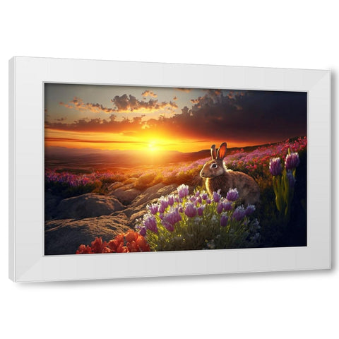 Woodland Animals 25 White Modern Wood Framed Art Print by Heere, Ray