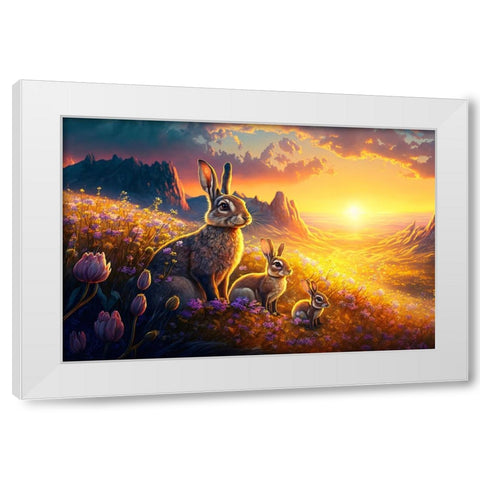 Woodland Animals 26 White Modern Wood Framed Art Print by Heere, Ray