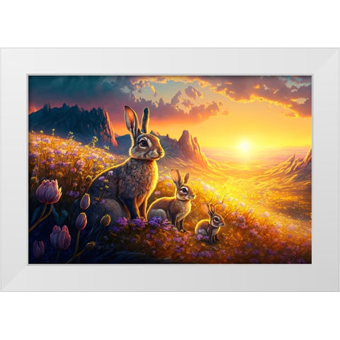 Woodland Animals 26 White Modern Wood Framed Art Print by Heere, Ray