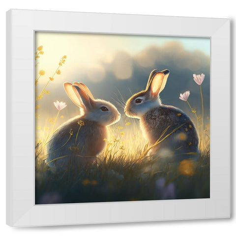 Woodland Animals 30 White Modern Wood Framed Art Print by Heere, Ray