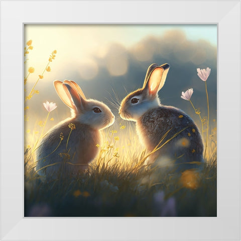 Woodland Animals 30 White Modern Wood Framed Art Print by Heere, Ray