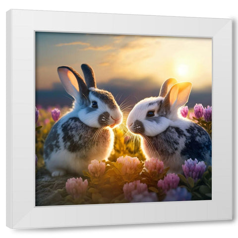 Woodland Animals 32 White Modern Wood Framed Art Print by Heere, Ray