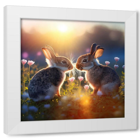 Woodland Animals 35 White Modern Wood Framed Art Print by Heere, Ray