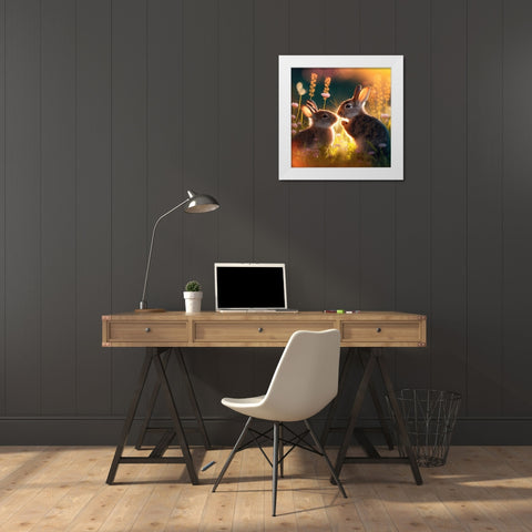 Woodland Animals 36 White Modern Wood Framed Art Print by Heere, Ray