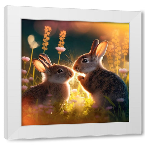 Woodland Animals 36 White Modern Wood Framed Art Print by Heere, Ray