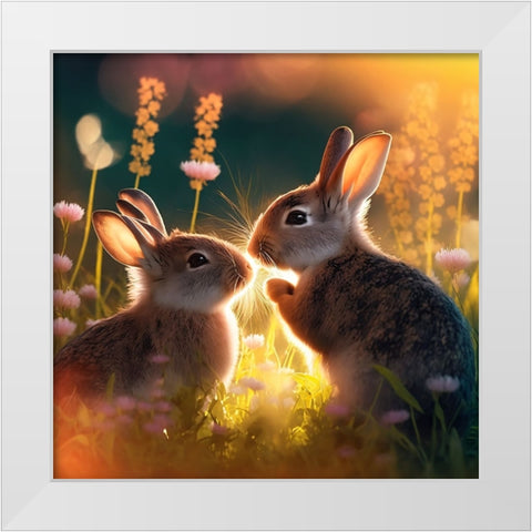Woodland Animals 36 White Modern Wood Framed Art Print by Heere, Ray