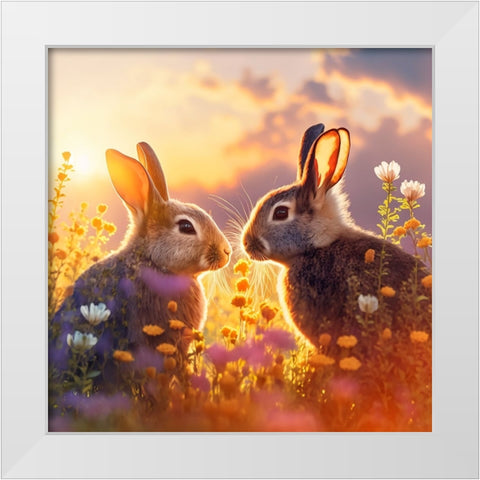 Woodland Animals 38 White Modern Wood Framed Art Print by Heere, Ray
