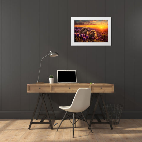 Woodland Animals 39 White Modern Wood Framed Art Print by Heere, Ray