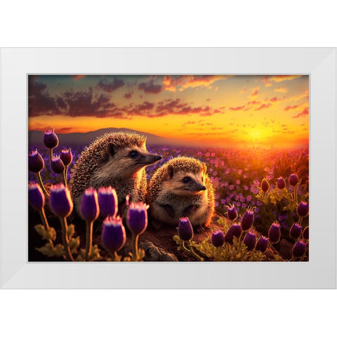 Woodland Animals 39 White Modern Wood Framed Art Print by Heere, Ray