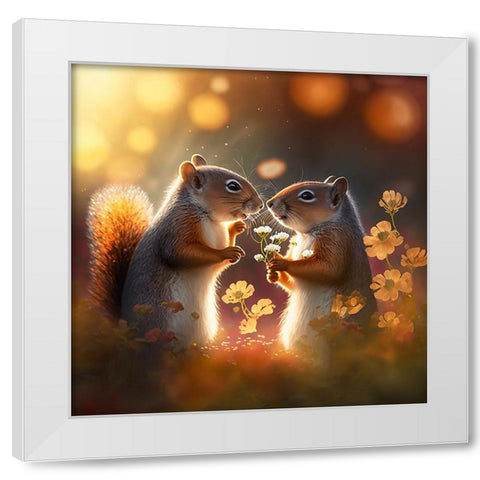 Woodland Animals 43 White Modern Wood Framed Art Print by Heere, Ray