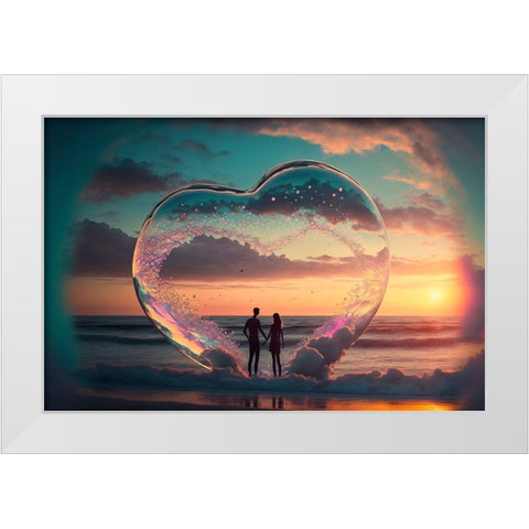 Love Is In The Air 10 White Modern Wood Framed Art Print by Heere, Ray