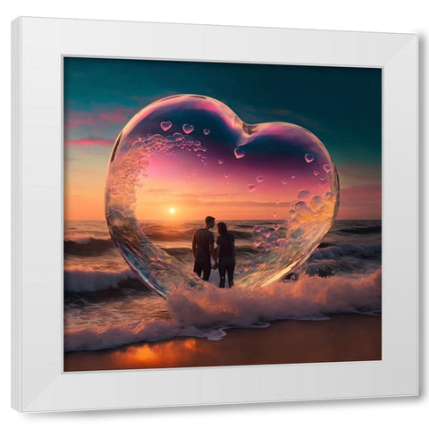 Love Is In The Air 13 White Modern Wood Framed Art Print by Heere, Ray