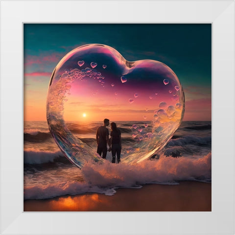 Love Is In The Air 13 White Modern Wood Framed Art Print by Heere, Ray