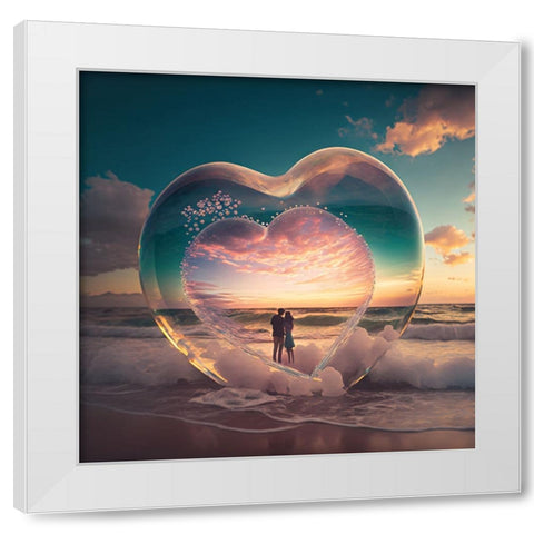 Love Is In The Air 15 White Modern Wood Framed Art Print by Heere, Ray
