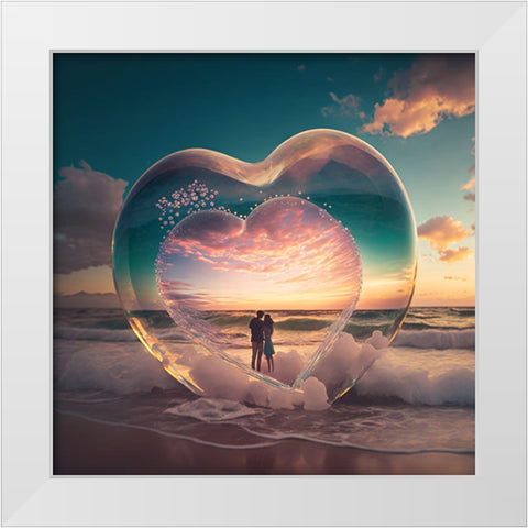 Love Is In The Air 15 White Modern Wood Framed Art Print by Heere, Ray
