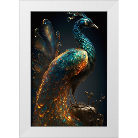 Proud Peacocks 4 White Modern Wood Framed Art Print by Heere, Ray