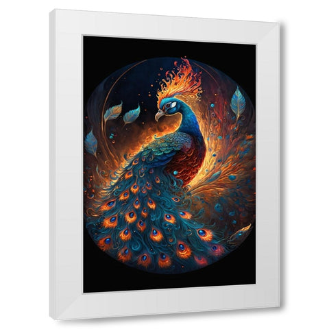 Proud Peacocks 6 White Modern Wood Framed Art Print by Heere, Ray