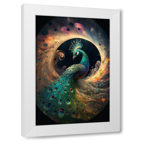 Proud Peacocks 11 White Modern Wood Framed Art Print by Heere, Ray