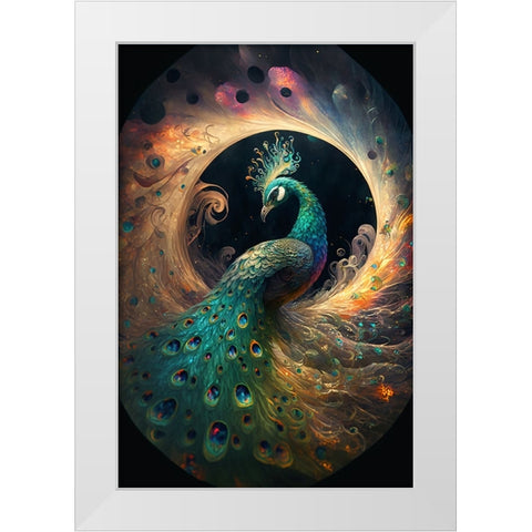 Proud Peacocks 11 White Modern Wood Framed Art Print by Heere, Ray