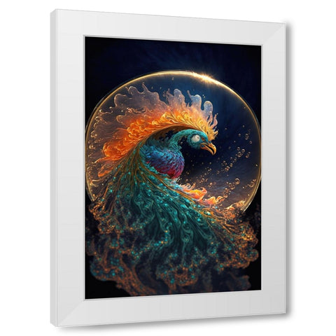 Proud Peacocks 12 White Modern Wood Framed Art Print by Heere, Ray