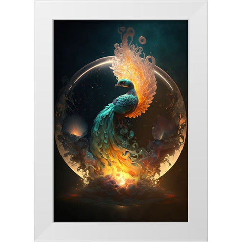 Proud Peacocks 19 White Modern Wood Framed Art Print by Heere, Ray
