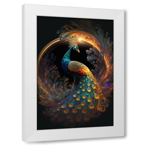 Proud Peacocks 20 White Modern Wood Framed Art Print by Heere, Ray
