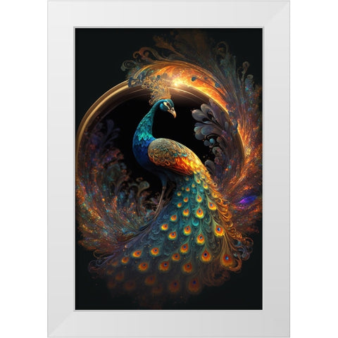 Proud Peacocks 20 White Modern Wood Framed Art Print by Heere, Ray