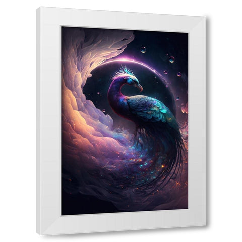 Proud Peacocks 23 White Modern Wood Framed Art Print by Heere, Ray