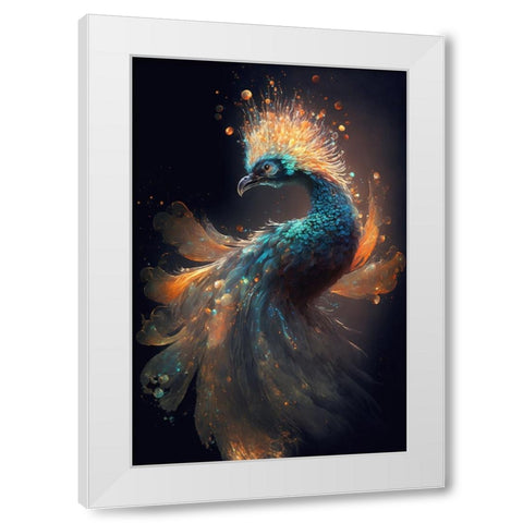 Proud Peacocks 24 White Modern Wood Framed Art Print by Heere, Ray