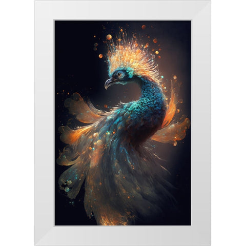 Proud Peacocks 24 White Modern Wood Framed Art Print by Heere, Ray
