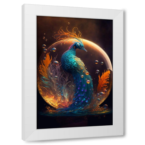 Proud Peacocks 27 White Modern Wood Framed Art Print by Heere, Ray