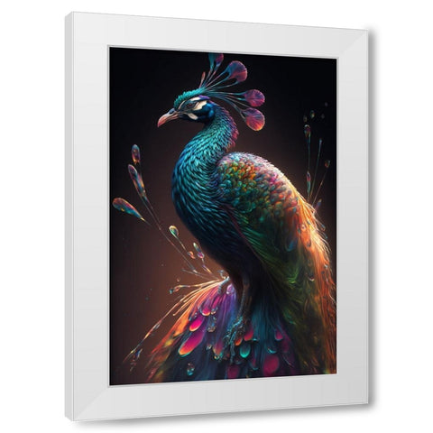 Proud Peacocks 29 White Modern Wood Framed Art Print by Heere, Ray