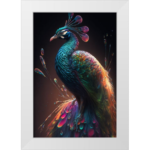 Proud Peacocks 29 White Modern Wood Framed Art Print by Heere, Ray