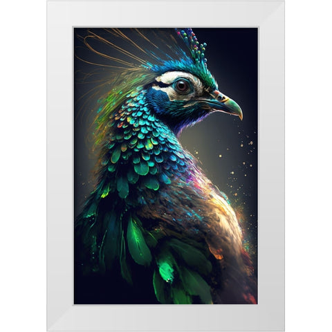 Proud Peacocks 36 White Modern Wood Framed Art Print by Heere, Ray