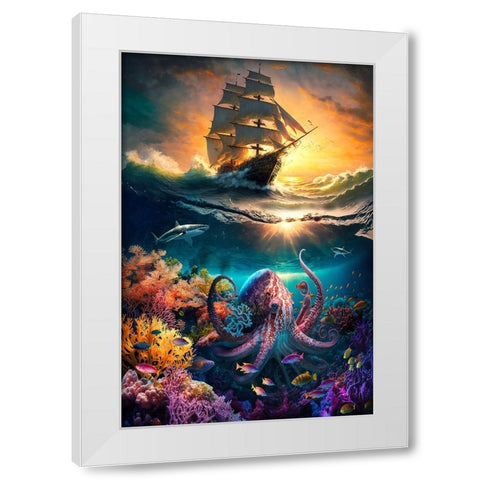 The Flying Dutchman 3 White Modern Wood Framed Art Print by Heere, Ray