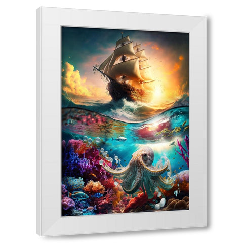 The Flying Dutchman 4 White Modern Wood Framed Art Print by Heere, Ray