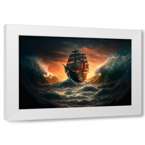 The Flying Dutchman 5 White Modern Wood Framed Art Print by Heere, Ray