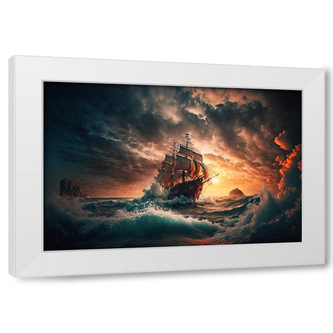The Flying Dutchman 6 White Modern Wood Framed Art Print by Heere, Ray